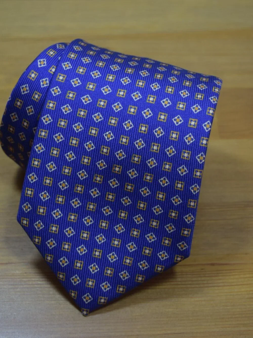 $590 BRIONI Handmade Blue Orange Squares Geometric Long XL Silk Tie Made Italy